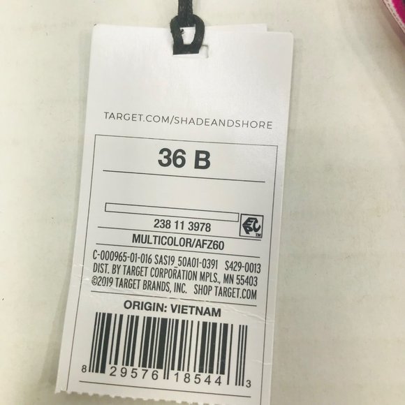 Shade And Shore Women's 36B Lightly Lined Longline Bralette Bikini Swim Top New - Picture 5 of 12